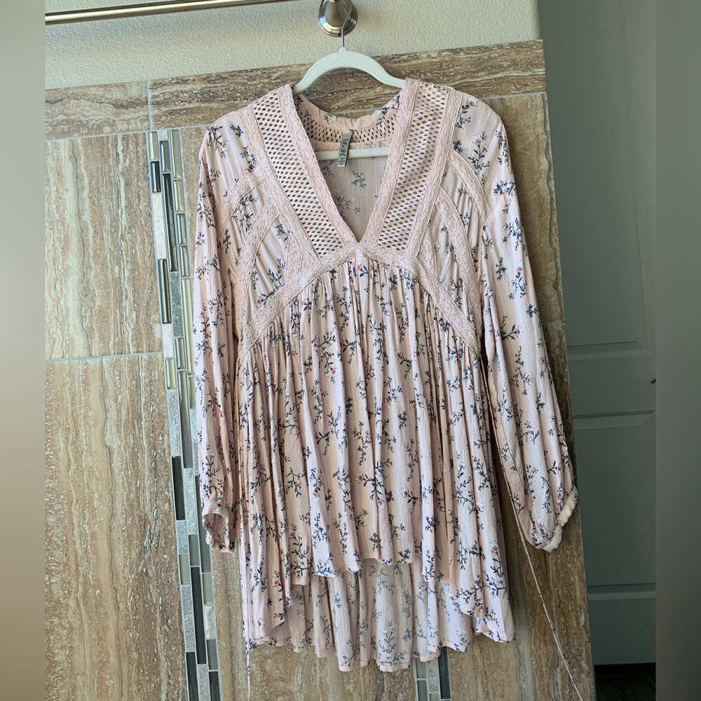 Beautiful light pink tunic blouse